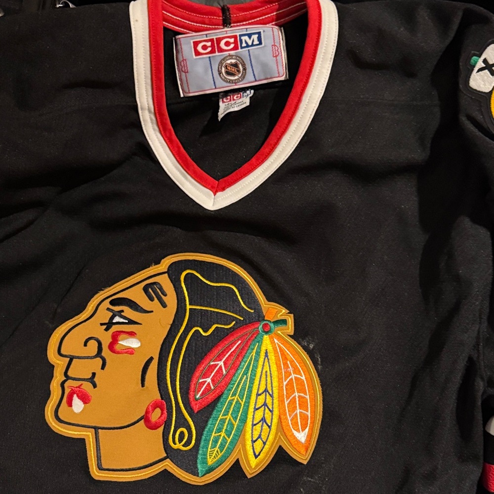 CCM Black Jersey with Colorful Embroidered Logo